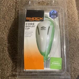 Shock Doctor Core BioFlex Protective Cup XS Green White Sports Soccer Football